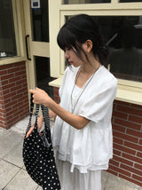 Pombo Tiered Frill Over Fit Short Sleeve Puff Blouse