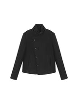 ロイヤルブラックハイネックウールジャケット