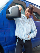 SHIRRING WINDBREAKER LIGHT BLUE