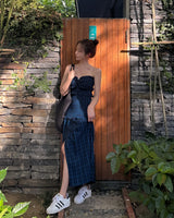 Simonda Checkered Long Dress