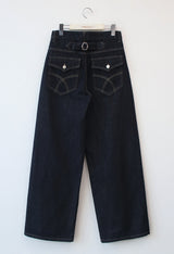 indigo wide pants