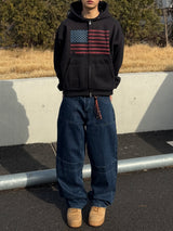 US クロップヴィンテージフードジップアップ (No.858)