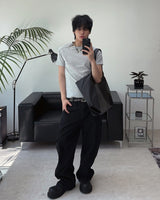 Cor zipper slim short-sleeve tee