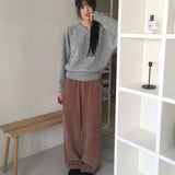Hebo Velvet V-neck Two-Way Pants
