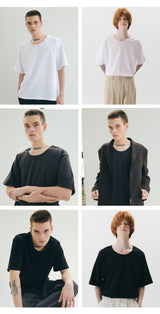 [SET] Basic U-Neck Silket Cotton T-Shirt_2PACK