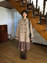 Belted trench half coat (2color)
