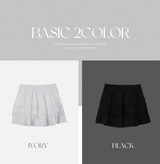 #Lace Tiered Mini Skirt (2color)