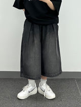 ピンタックデニムハーフパンツ