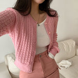 [BELLIDE MADE] 6color, memory cable round cardigan