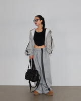 Breeze fleece-lined track string wide pants