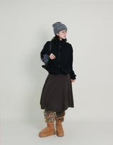 Hakata Stripe Coloring String Knitwear Zip-Up