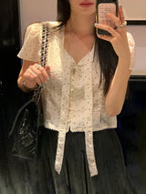 [MADE] Shimiz Dotted Puff Blouse