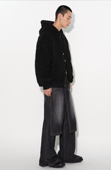 Two-piece faux skinny flared jeans skirt and pants