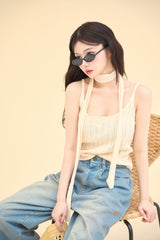 ネックタイニットキャミソール / necktie knit camisole