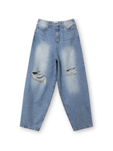 Destoryed Balloon Denim (2color)