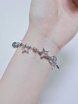 All stainless steel orbit star bracelet