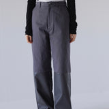 fake leather switching pants