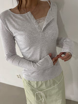 レースキャミトップ (Dumble, Bio-Washed) 2sizes - Ivory