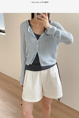 Judy See-through Round Neck Cardigan