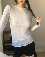 パットドットレイヤードロングスリーブTシャツ
