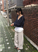 Linef Lace Summer Semi-Crop Hood Zip-Up