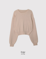 Pastel Crop Round Loose Knit (6color)