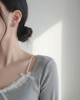 シルバーレースハートピアス