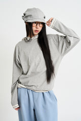 コントラストフードストリングTシャツ