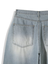 Naughty Stripe Balloon Denim Pants 2C