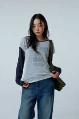 Street league blur artwork double layer long sleeve (Navy)