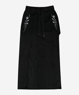 ROSE CUT-OUT SKIRT #BLACK (FLEECE LINED)