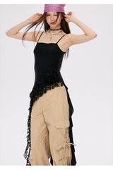 Eyelet Lace Frill Camisole Top