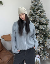 Kasan Crop Fleece Hooded Zip-Up