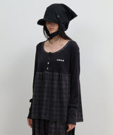 Check Sleep Long Sleeve / Black