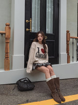 Pilen Check Pumpkin Mini Skirt