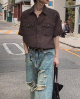 Rodin Wrinkle Two-Pocket Short Sleeve Shirt