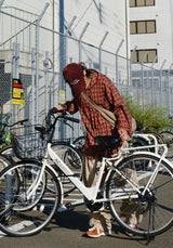 [SEMADE] City Check Overfit Hoody Shirts