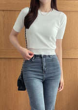 Today Round Basic Short Sleeve Knit