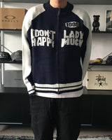 RM Nine lettering color combination knit zip-up (3C)