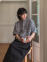 TOZ loose fit tweed half shirt