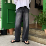 LMN Abe Slab Wide Denim Pants (2 colors)