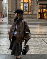 [ORIGINAL] Tod Loose-Fit Belted Leather Jacket