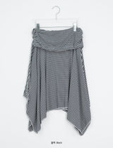 Woots Stripe Folding Layered Midi Skirt