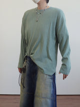 Loose ribbed bony long sleeve 3C