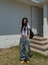 rope shirring off-shoulder tee