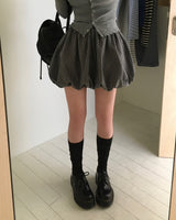 ランタンバルーンシルエットチェックスカート
