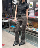 Pocket denim crop shirts(3color)