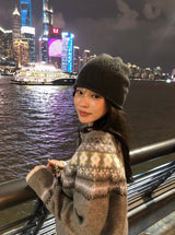 Shirring Ribbon String Knit Beanie (2color)