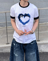 Blue Heart Ringer T-Shirt