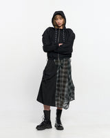 Neck Shirring Hooded Windbreaker _ BLACK